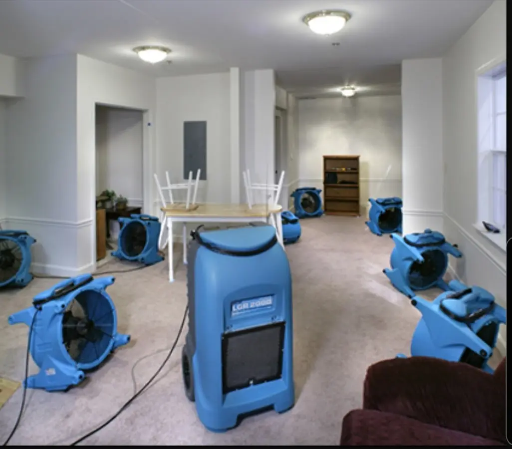 Air movers and dehumidifier setup for Water Extraction & Removal in Arroyo Grande